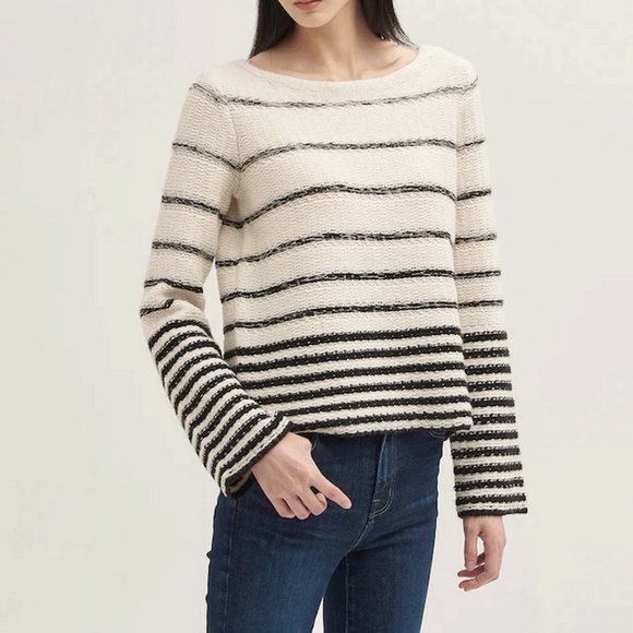 NWT Theory Stripe Wool Blend Sweater - Picture 1 of 13